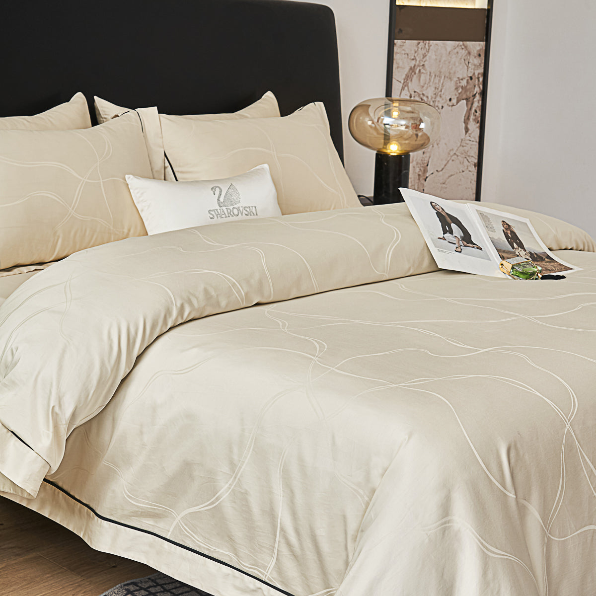 Memos Jacquard Premium Cotton Fitted Sheet Set