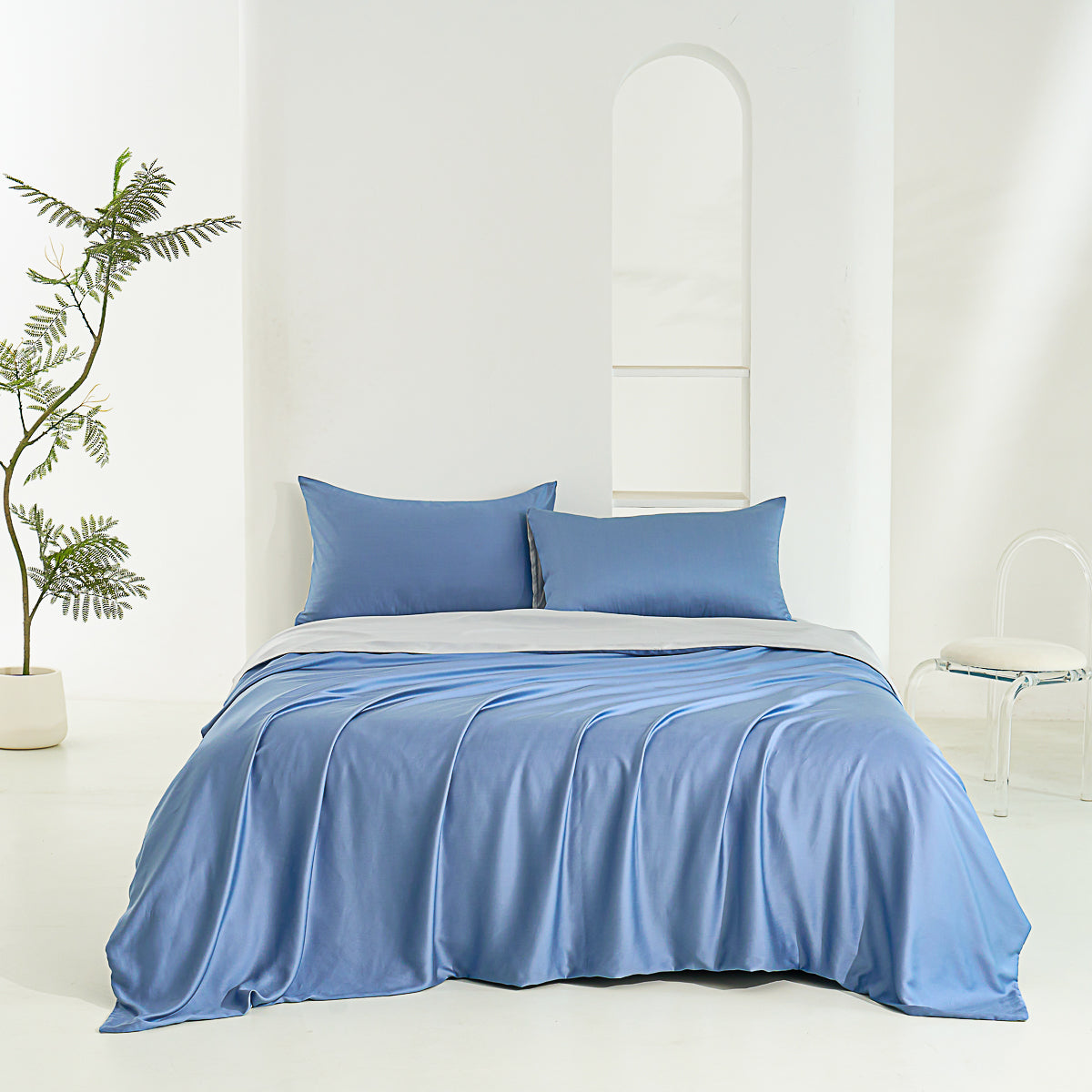 Profound Blue TENCEL™ Lyocell Fitted Sheet Set