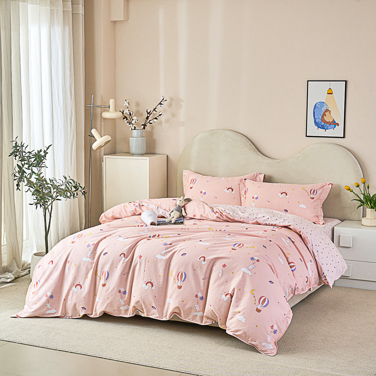 Allie Cotton Fitted Sheet Duvet Cover Set