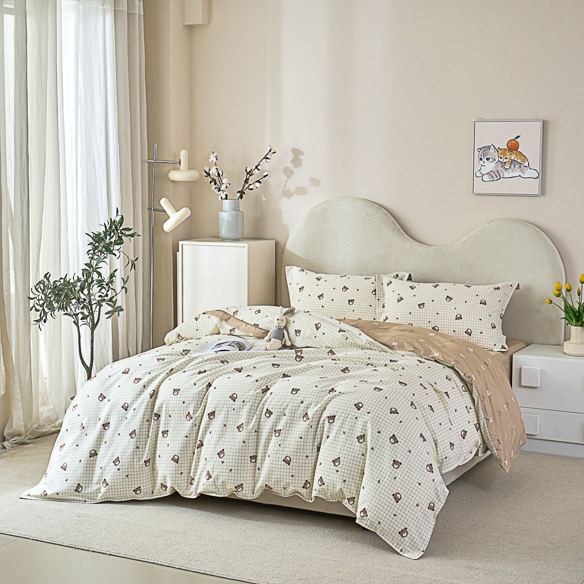 Cuddles Cotton Fitted Sheet Duvet Cover Set