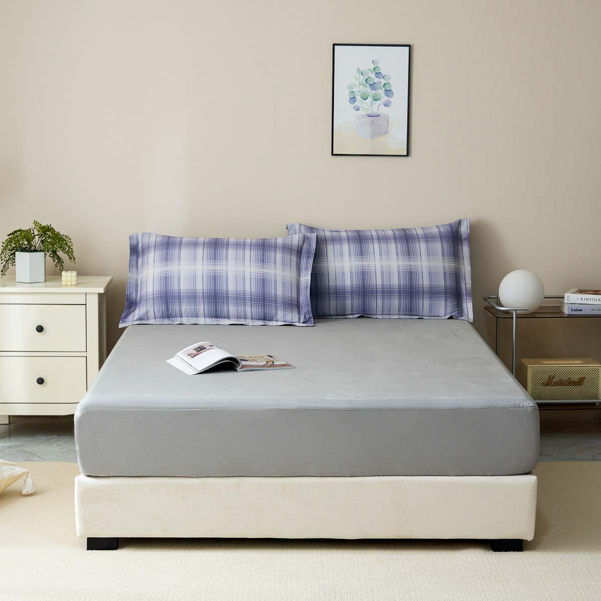 Jasper Plaid Brushed Cotton Fitted Sheet Set
