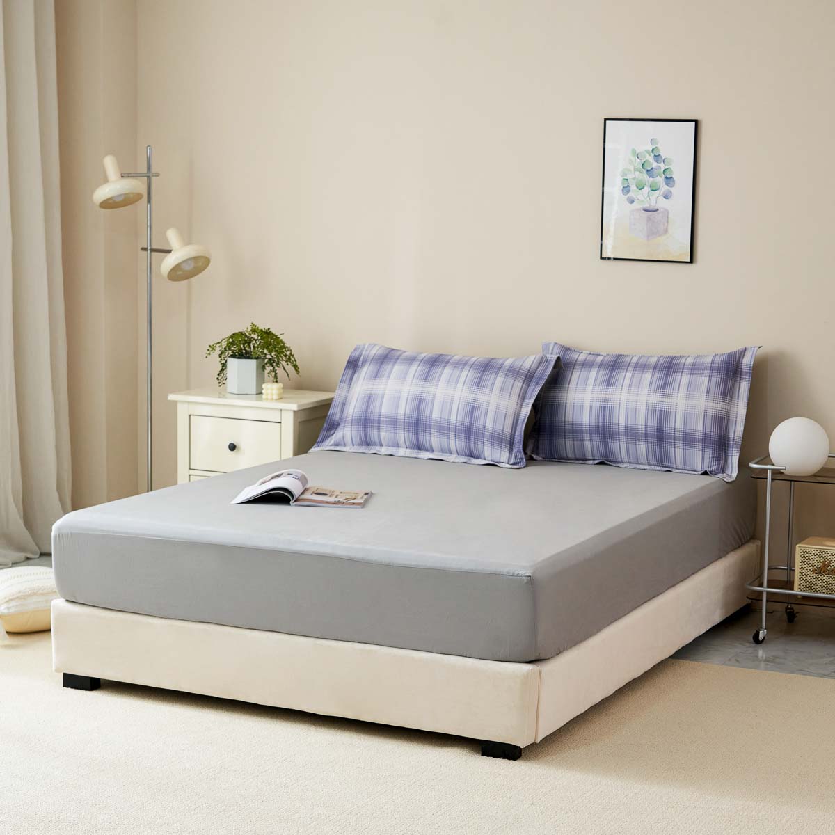 Jasper Plaid Brushed Cotton Fitted Sheet Set