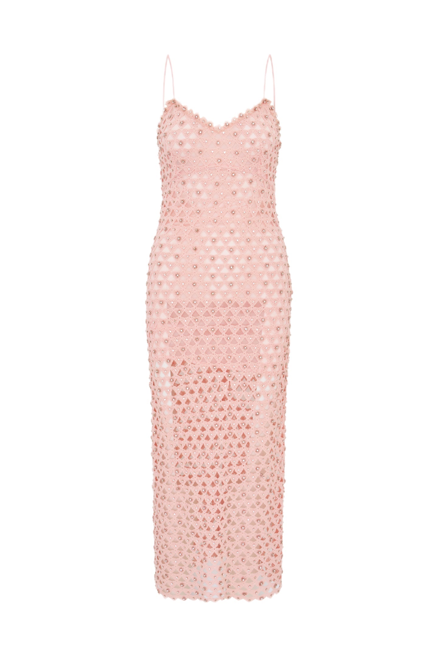 Lunaria Rhinestone Cotton Lace Maxi Dress