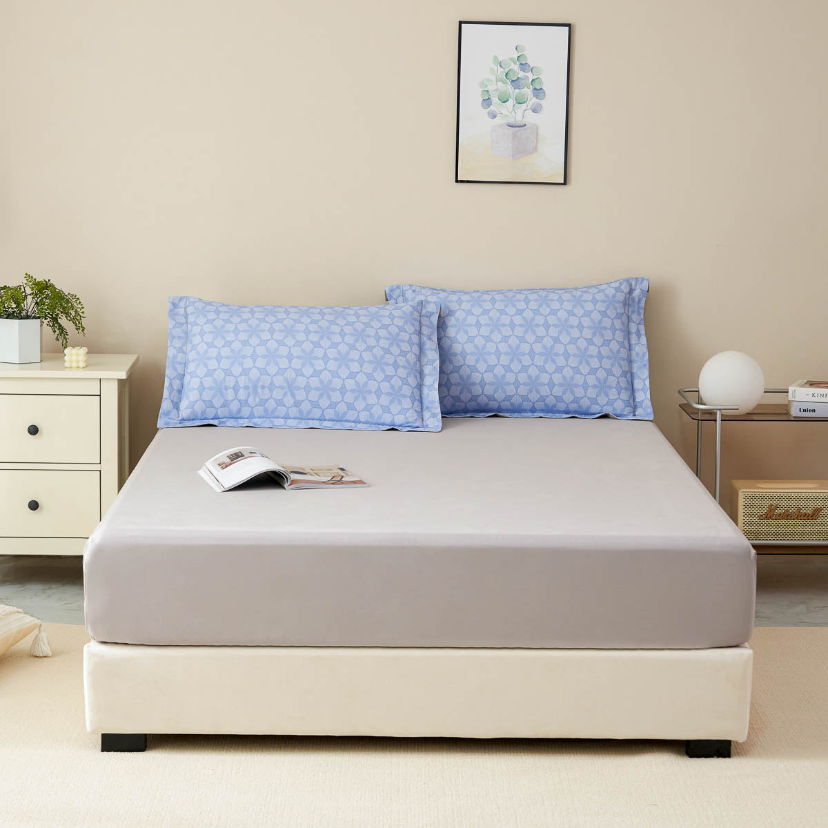 Paloma Pattern Brushed Cotton Fitted Sheet Set