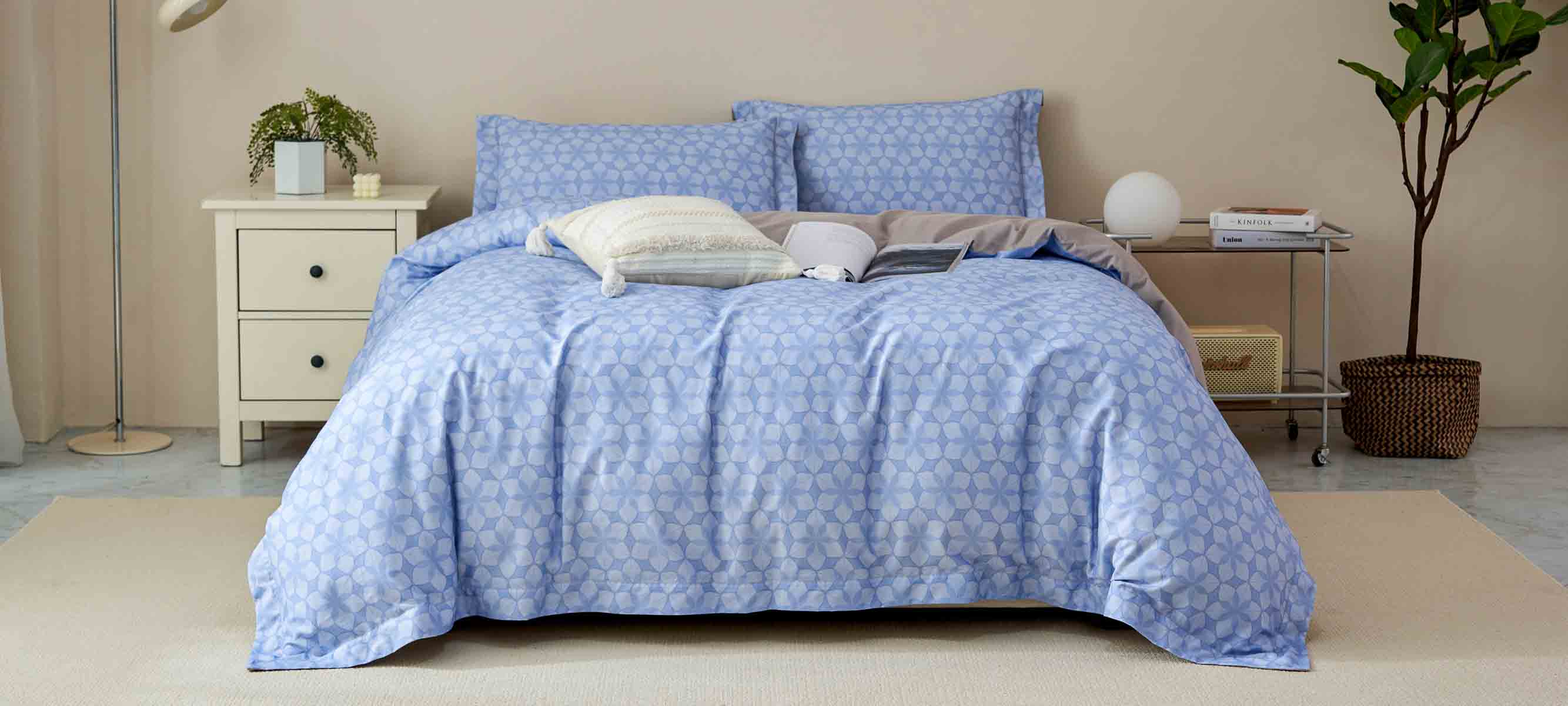 Paloma Pattern Brushed Cotton Fitted Sheet Set