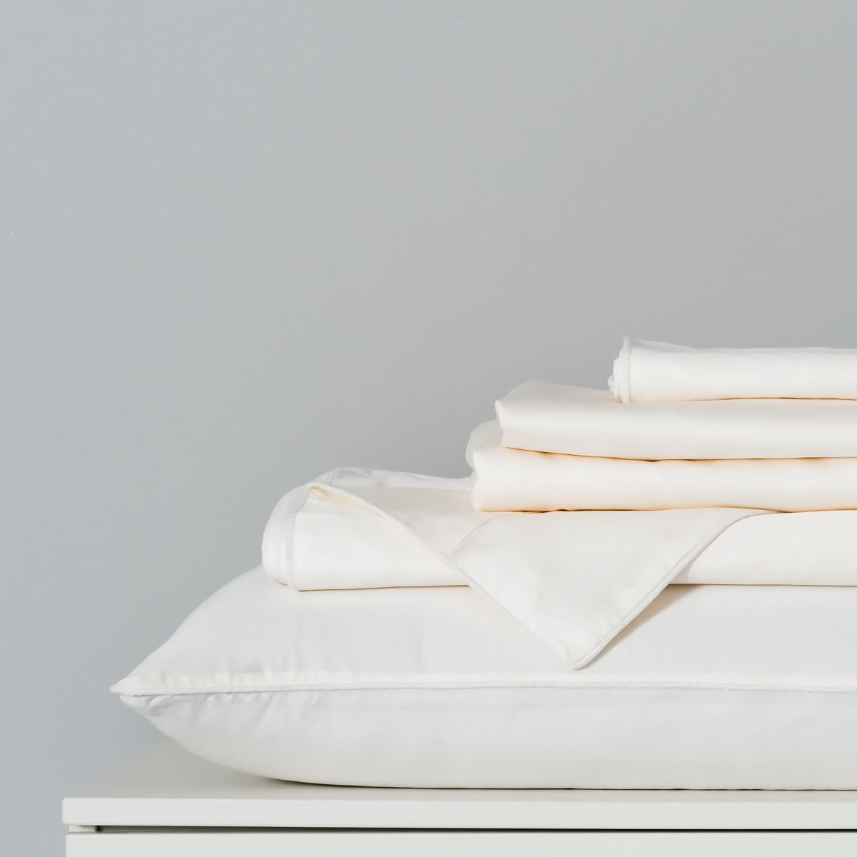 Snow White Solid Color Premium Cotton Fitted Sheet Set