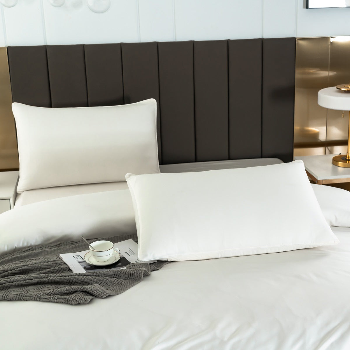 Snow White Solid Color Premium Cotton Fitted Sheet Set