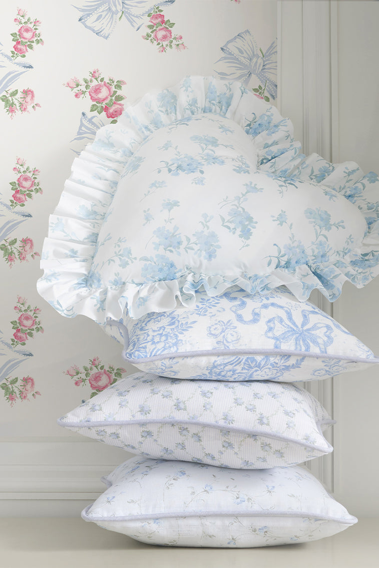 Linen Throw Pillow - MISTY LACE