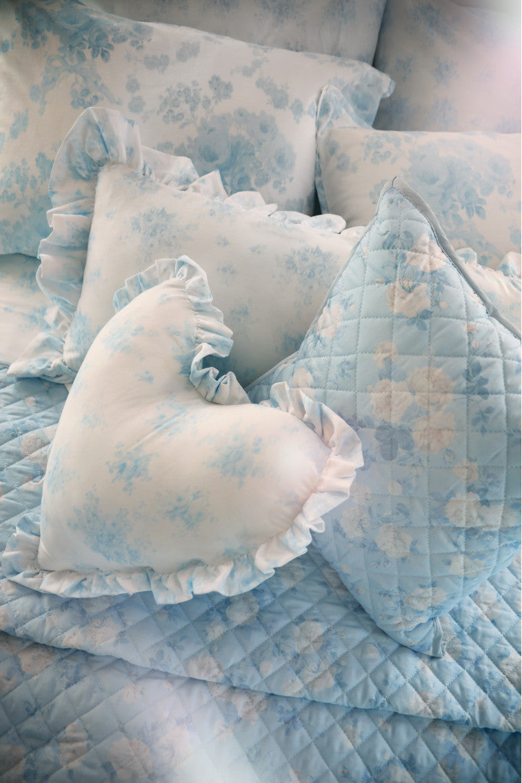 Ruffled Lumbar Pillow - BLUEBELL