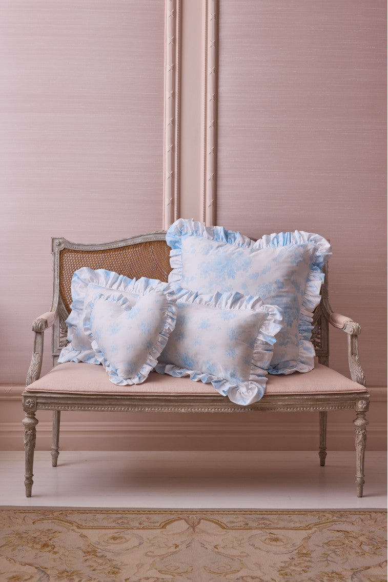 Ruffled Lumbar Pillow - BLUEBELL
