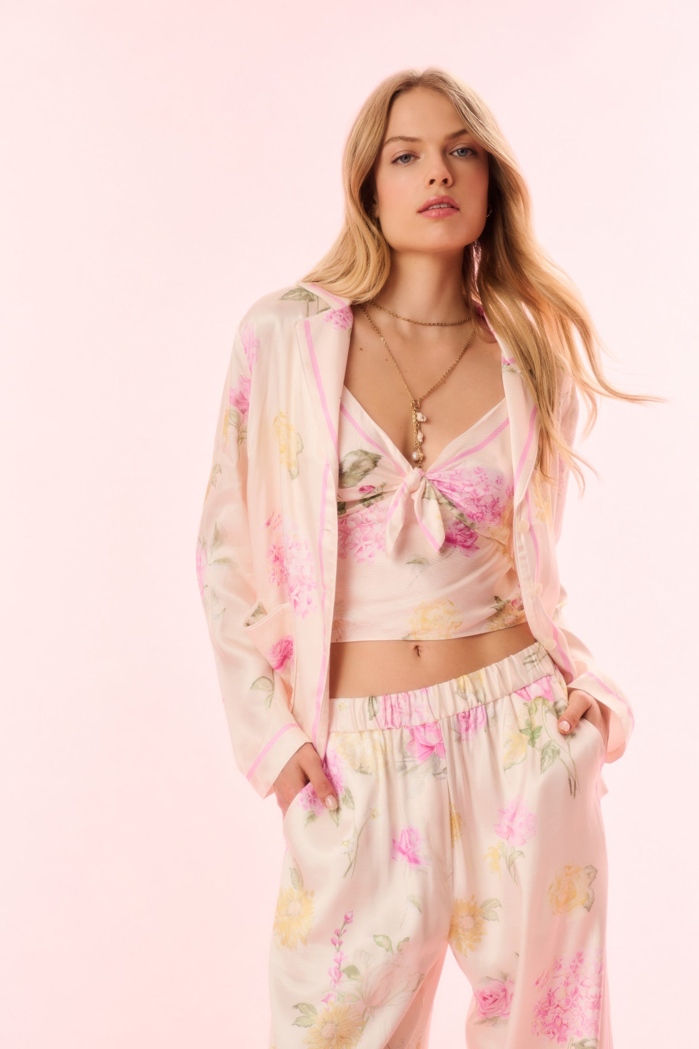 Renetta Satin Floral Top