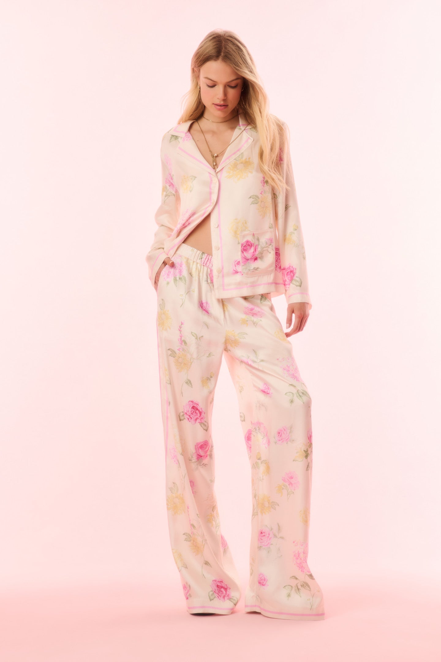 Renetta Satin Floral Top